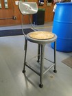 Vintage Industrial Hallowell Stool Chair Pressed Wood Rubber Feet Adj Height 
