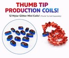 Glitter Thumb Tip Coils Mylar 12 Set Magic Trick Mini Mouth Production Streamer