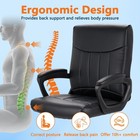 Clatina Office Chair Mid Back Executive Pu Leather Swivel Adjustable Padded Arm