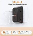 Usb Wall Charger Power Strip Surge Protector With 4 Usb Ports  2 Usb C  Plug Ext