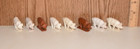 Vintage Lot Of 17 Marx Farm Animal Rubber Toy Pig Piglet Brown White 1950s