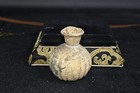 Rare Ancient Roman Glass Bottle Vessel In Perfect Condition With Golden Patina