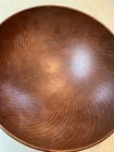 Woodcroftery Signed Round Brown Wooden Bowl Solid  Minimalist  Decor Turned 