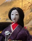 Geisha meiji hi Sheen Gofun fab Embroidered Silk Kimono W gold Threads long Hair