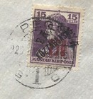 1919 Hungary Baranya Overprint Reg  Censor Cover Pecs  Local Cover