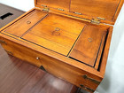 Antique Colonial Style Wood Captain s Writing Box - 5 Hidden Compartments