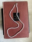 Vintage Estate 14k Gold Cultured White Pearl Necklace Knotted 4mm Fishhook Clasp