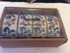 Pier 1 Imports - Beautiful Blue   White Ceramic Napkin Rings - New In Box