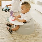 Bumbo Infant Floor Seat Baby Sit Up Chair With Adjustable Safety Harness  Taupe
