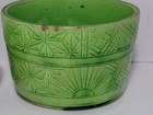 Vintage Green Ceramic  Pottery  Flower Pot Planter   Trinket Dish Geometric 
