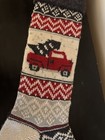 Pottery Barn Natural Fair Isle Truck With Tree Christmas Holiday Stocking New