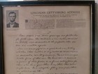 Vintage Lincoln Gettysburg Address Framed Facsimile Handwritten Script Poster