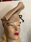 1950s Schiaparelli Inspired Paris Straw Cloth Hat     Sculptural Straw  Dramatic 