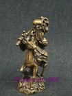 Unique Collection Chinese Bronze Carving God Of Longevity Ride Deer Decoration