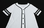 Balera Girl s Basic Button Up Oversized Baseball Jersey Jl3 White Large