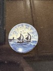 Vintage Blue Delft Mini Plate Signed Numbered Sailboat Coastal Nautical 5  Frame