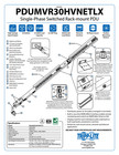 Tripp Lite Pdu 5 8kw  240v 30a Switched   Metered  20x C13  4x C19  L6-30p Input