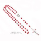 Catholic Rosary Necklace Saint Benedict Medal And Cross Crucifix  Rosgpsb-red