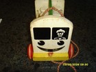 1950s Playskool Dairy Wagon Wooden Pull Toy 6 Bottles  Vintage Boxing Leprechaun