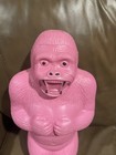 Vtg 1965 Aj Renzi Rare Pink King Kong Gorilla Blow Mold Coin Bank 16  - Nice