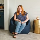 Bean Bag Chair Milano Video Gaming Reading Cobalt Plush Fabric Big Joe