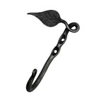  Hand Forged Wall Mounted Leaf Hook Wrought Iron Handmade Metal Rustic Hook 