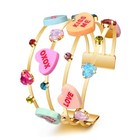 Valentine   s Day Cuff Bracelets For Women Conversation Heart Bracelets Style A