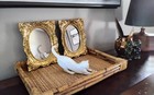 Vintage Set Of 2 Hollywood Regency Oval Mirror With  Gold  Frame