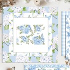 Blue Floral Scrapbook Paper 24 Sheets Double Sided Hydrangea Craft Cardstock