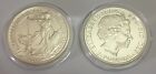 2014    2 Rare Incorrect Obverse Mule Error Britannia 1 Oz Silver Bullion Coin