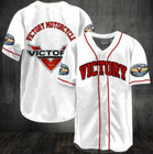 Victory Motorcycle Racing Black Button Menwomen Baseball Jersey Size S To 5xl