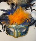 Feather Venetian Masquerade Masks Lot Dramatic Wall Decor Mardi Gras