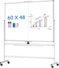 Rolling Mobile Dry Erase Board Magnetic Whiteboard W  Stand 60 X 48 Double Sided