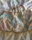 Vintage Beatrix Potter Peter Rabbit Yellow Baby Quilt Blanket Ruffle Usa 52   x 34