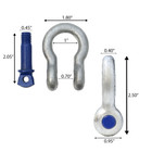 3 8   6 Pack Shackle Screw Pin Clevis Rigging Forged - 1 Ton