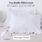 White Edge Ruffle Full queen Size Pillow Shams Long-staple Egyptian Cotton Ho