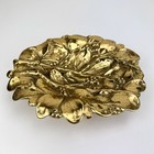 Vintage Virginia Metalcrafters Heavy Brass Mistletoe Leaf Dish Tray Waynesboro