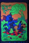 1972 Tom And Jerry Poster Blacklight Classic Cartoon Cat   Mouse Picnic Rare