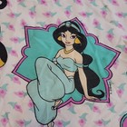 Vtg Disney Twin Flat Flannel Bed Sheet White W  Princess Jasmine   Rajah  flaws 