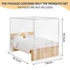 Mosquito Net For Bed Canopy Netting For Single To Queen Size Beds  One Side Open