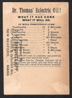 Victorian Trade Card dr  Thomas  Eclectric Oil i  H  Shurtleff  New Bedford  Ma