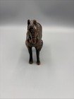 Vintage 1950 s Western Cast Metal Copper Bronze Horse W saddle   Chain Figurine