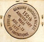 1972 Town Of Hooksett  Nh 150th Anniversary Week 1 5  Souvenir Wooden Nickel