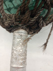 Vintage Large Japanese Hand Blown Blue Glass Fishing Float Buoy Ball W net 12 