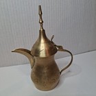 Brass Dallah Tea Pot Arabic Turkish Islamic Coffee Middle East Vintage