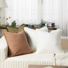 4 Pack 18 Inch Fringe Throw Pillow Covers 100  Washed Cotton Solid Cushion Cases