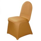 6 Gold Spandex Chair Covers For Wedding Banquet Party Reception Decorations