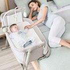 Baby Bassinet  Bedside Sleeper Baby Bed Cribs baby Bed To Bed  Light Grey