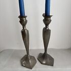Vintage Tall Silver Plated Art Deco 10    Candlesticks Taper Candle Holders