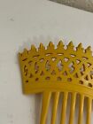 Vintage Yellow Butterscotch Celluloid Trademark Hair Comb